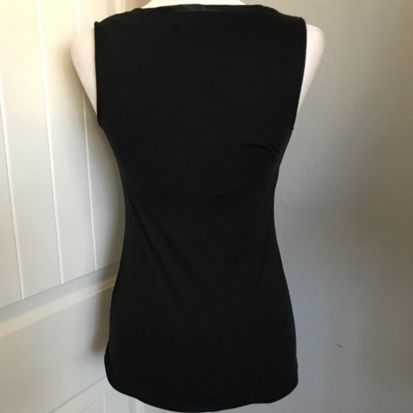 TWO Banana Republic "Luxe Touch" Satin Lined Scoop Neck Tank Gray XS and Black S - Picture 4 of 13